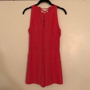 Leith romper; salmon pink; size XS